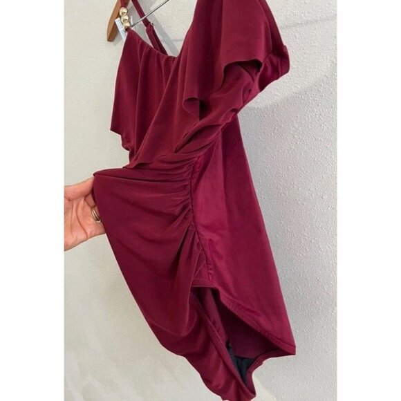 $176 Miraclesuit Solid Isabel One 1 Piece Women's Maroon Red Swimsuit Swim Suit - Picture 5 of 8
